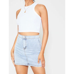 PRETTY LITTLE THING Vintage Wash Disco Fit Denim Skirt Sz. 10 NWT